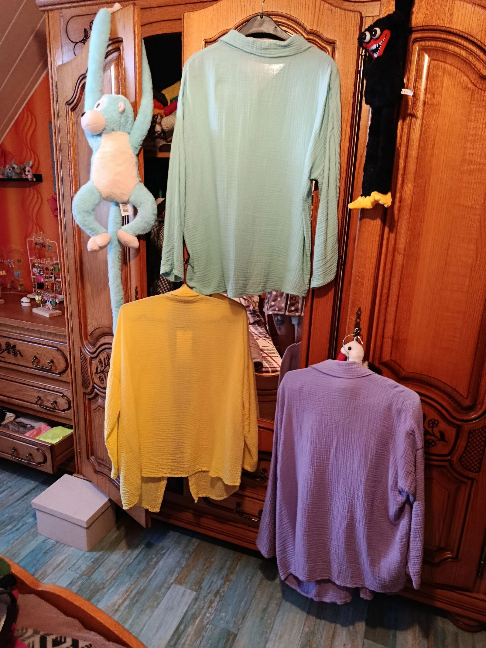 Lote de 3 camisas em gaze de algodão – photo 4